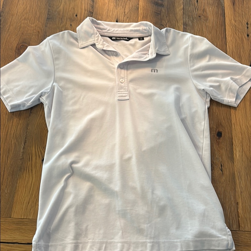 Travis Mathew white golf shirt